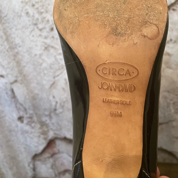 Joan & David Circa Black Patent Silver Buckle Shoes - Picture 5 of 5